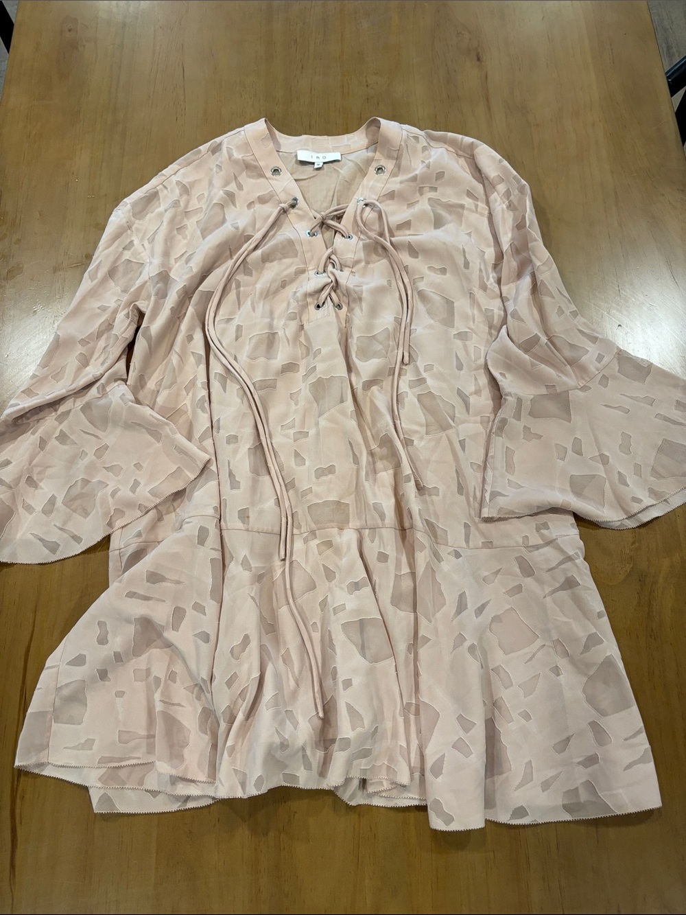 IRO Pale Blush Lace-Up Tunic Dress